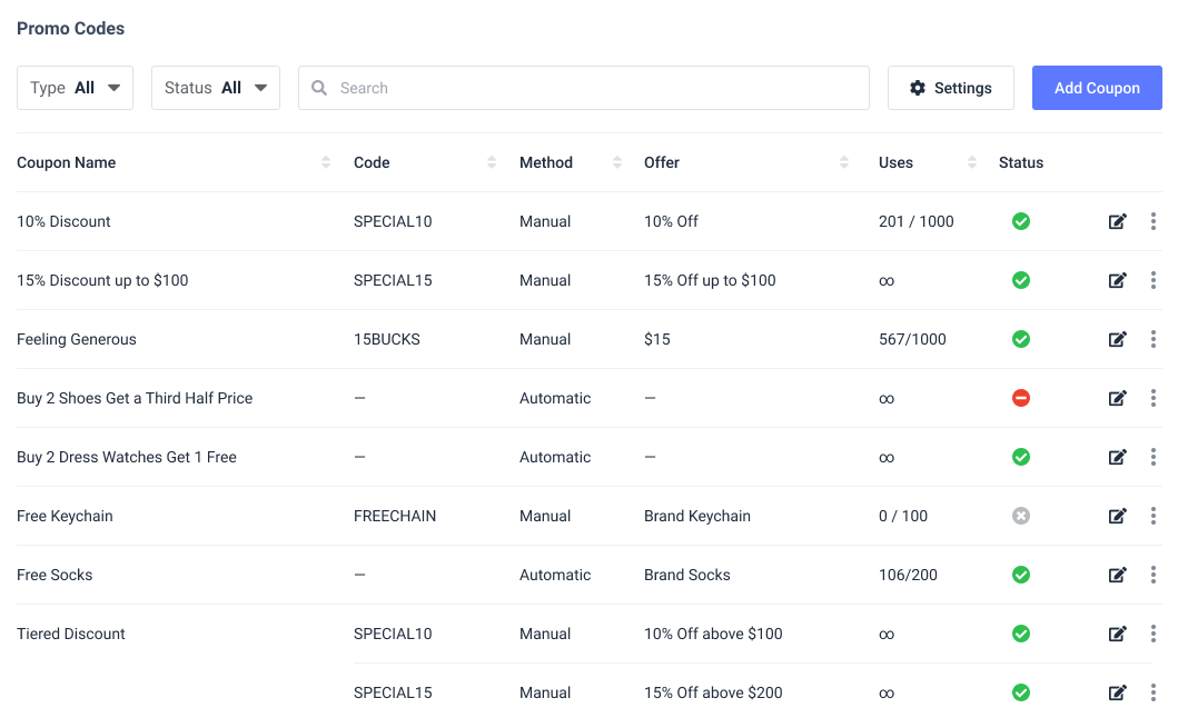 create and manage coupon codes on Simplified Checkout